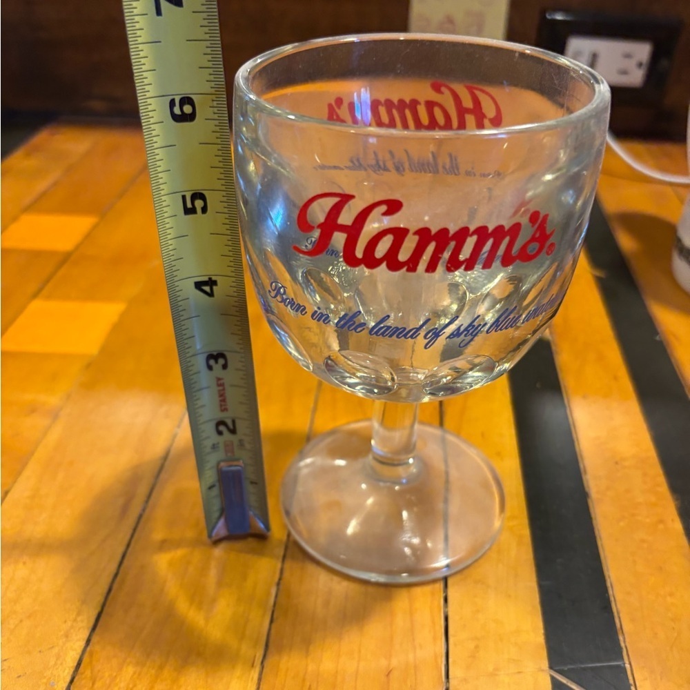 Vintage Hamms Glass Goblet